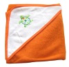 80% cotton fabric embroidered turtle baby hooded towel