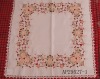 Embroideried Red flower with cutout table cloth