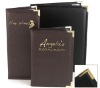 Genuine Leather menu cover black and brown