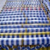 Good quality HDPE laminated blue white striped tarpaulin wIth UV