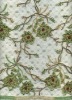 Mesh fabric water-soluble embroidery design with beads for dress