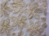 Metallic Ribbon Flower Embroidery Fabric