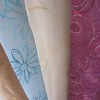 Polyester Embroidered Slub Yarn Voile Curtain Fabric