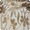 brown flower design yarn dyed silk JQD Fabric