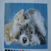 cat and dog printed fleece fabric