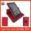 red rotating leather case for kindle fire